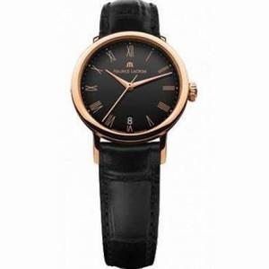 Maurice Lacroix Les Classiques Black Dial Black Alligator Leather Automatic Ladies Watch LC6013-PG101-310