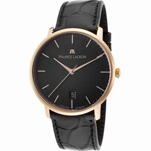 Maurice Lacroix Les Classiques Black Dial Black Alligator Leather Automatic Men's Watch LC6007-PG101-330