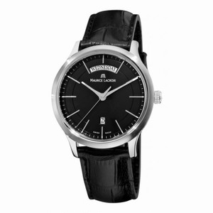 Maurice Lacroix Les Classiques Black Dial Black Leather Men's Watch LC1007-SS001-330