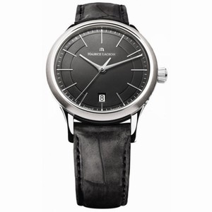 Maurice Lacroix Les Classiques Black Dial Black Leather Men's Watch LC1117-SS001-330