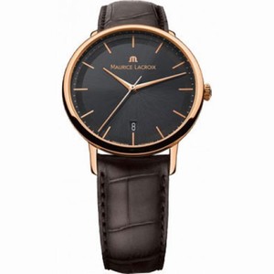 Maurice Lacroix Les Classiques Black Dial Brown Leather Automatic Ladies Watch