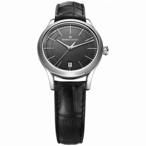 Maurice Lacroix Les Classiques Date Midsize Black Dial Black Crocodile Leather Ladies Quartz Watch LC1026-SS001-330