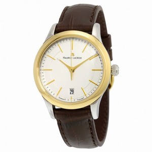 Maurice Lacroix Les Classiques Date Ladies Silver Dial Brown Leather Ladies Quartz Watch LC1026-PVY11-130