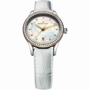 Maurice Lacroix Les Classiques Mother Of Pearl Dial White Calfskin Leather Ladies Quartz Watch LC1026-PVY21-170