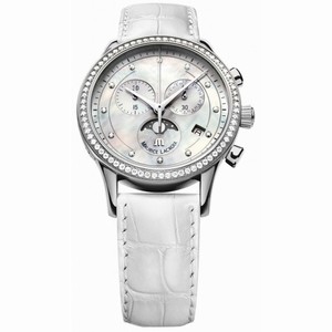 Maurice Lacroix Les Classiques Phase de Lune Chrono Mother Of Pearl Dial White Leather Ladies Quartz Watch LC1087-SD501-160