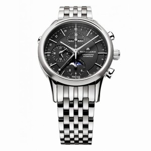 Maurice Lacroix Les Classiques Phase de Lune Chronograph Black Dial Men's Automatic Stainless Steel Watch LC6078-SS002-331