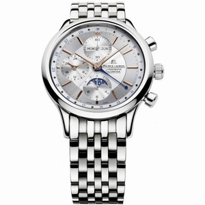 Maurice Lacroix Les Classiques Phase de Lune Chronograph Silver Dial Automatic Men's Stainless Steel Watch LC6078-SS002-131