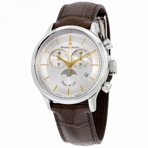 Maurice Lacroix Les Classiques Phase de Lune Silver Dial Chronograph Men's Watch LC1148-SS001-132
