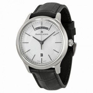 Maurice Lacroix Les Classiques Silver Dial Black Leather Men's Watch LC1007-SS001-130