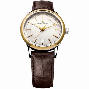 Maurice Lacroix Les Classiques Silver Dial Brown Leather Ladies Quartz Watch LC1117-PVY11-130