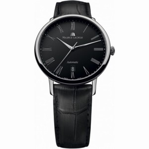 Maurice Lacroix Les Classiques Tradition Automatic Black Dial Black Leather Strap Men's Watch LC6067-SS001-310