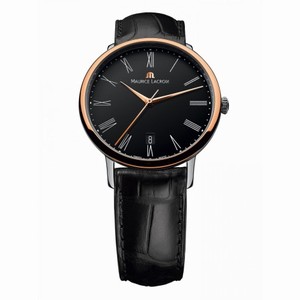 Maurice Lacroix Les Classiques Tradition Black Dial Black Leather Automatic Men's Watch LC6067-PS101-310
