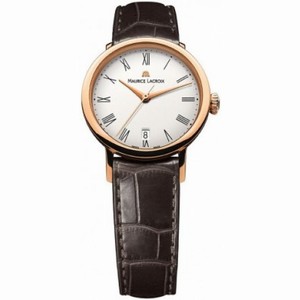 Maurice Lacroix Les Classiques White Dial Brown Leather Strap Ladies Automatic Watch LC6013-PG101-110