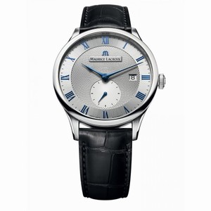 Maurice Lacroix Masterpiece Silver Dial Black Alligator Leather Men's Automatic Watch MP6907-SS001-110