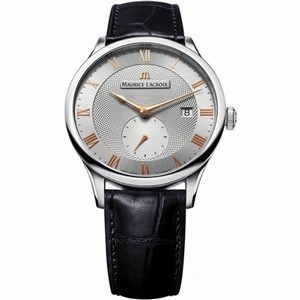 Maurice Lacroix Masterpiece Silver Dial Black Leather Men's Watch MP6907-SS001-111