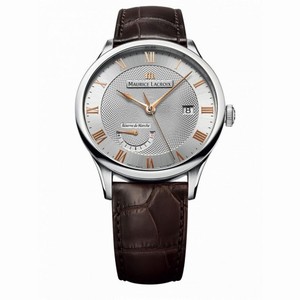Maurice Lacroix Masterpiece Silver Dial Brown Crocodile Leather Men's Watch MP6807-SS001-111
