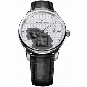 Maurice Lacroix Masterpiece Square Wheel Silver with Engraved Cubes Dial Automatic Men's Watch MP7158-SS001-909