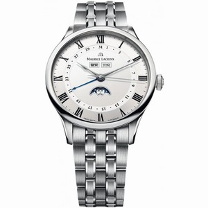 Maurice Lacroix Masterpiece Tradition Phase de Lune White Dial Stainless Steel Men's Watch MP6607-SS002-112