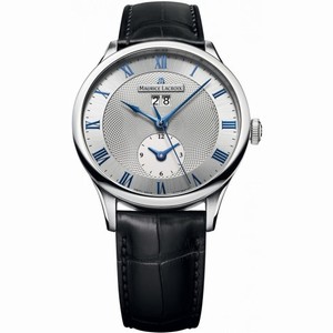 Maurice Lacroix Masterpiece Tradition Silver Dial Black Leather Men's Watch MP6707-SS001-110