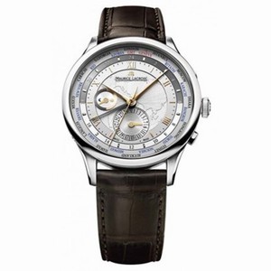 Maurice Lacroix Masterpiece Tradition Worldtimer Silver Dial Brown Leather Men's Watch MP6008-SS001-110