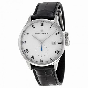 Maurice Lacroix Masterpiece White Dial Black Leather Men's Watch MP6907-SS001-112