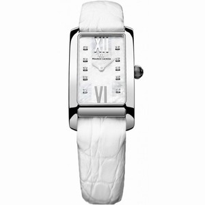 Maurice Lacroix Mother Of Pearl Dial White Leather Strap Stainless Steel Case Ladies Quartz Watch FA2164-SS001-170
