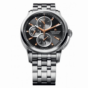 Maurice Lacroix Pontos Automatic Chronograph  Black Dial Automatic Men's Stainless Steel Watch PT6188-SS002-332
