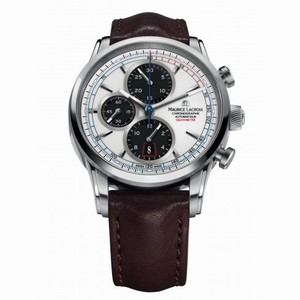 Maurice Lacroix Pontos Automatic White Dial Brown Leather Men's Watch PT6288-SS001-130