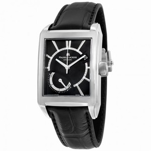 Maurice Lacroix Pontos Black Dial Black Leather Men's Watch PT6207-SS001-330