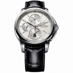 Maurice Lacroix Pontos Chronograph Silver Dial Black Leather Men's Watch PT6188-SS001-130