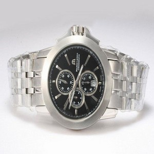 Maurice Lacroix Pontos Chronographe Valgranges PT6008-SS002-331 Black Dial Round Watch