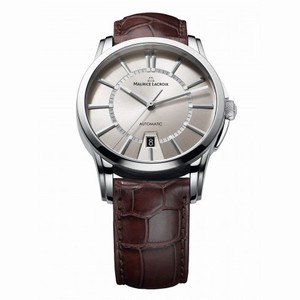 Maurice Lacroix Pontos Date Silver Dial Brown Leather Automatic Men's Watch PT6148-SS001-130