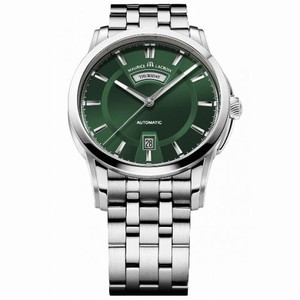 Maurice Lacroix Pontos Day and Date Green Dial Automatic Men's Stainless Steel Watch PT6158-SS002-63E