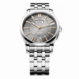 Maurice Lacroix Pontos Day and Date Grey Dial Automatic Men's Stainless Steel Watch PT6158-SS002-03E