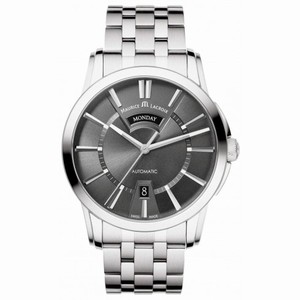 Maurice Lacroix Pontos Day & Date Grey Dial Men's Automatic Stainless Steel Watch PT6158-SS002-23E