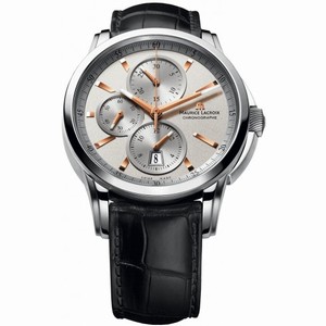 Maurice Lacroix Pontos Silver Dial Leather Men'ss Watch PT6188-SS001-131
