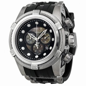 Men's Zeus Bolt Reserve Chronograph Stainless Steel Black Polyurethane Band Men's Watch 0826