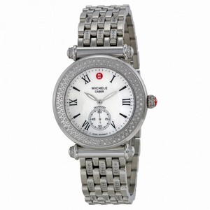 Michele Caber Diamond Mother of Pearl Dial Stainless Steel Ladies Watch MWW16A000043