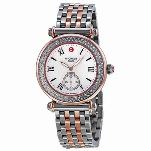 Michele Caber Diamond Mother of Pearl Dial Two-Tone Stainless Steel Ladies Watch MWW16A000067