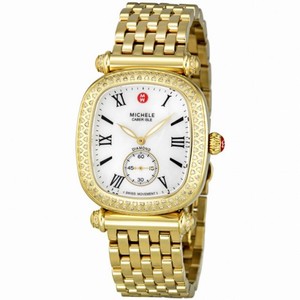 Michele Caber Isle Mother of Pearl Dial Gold Plated Stainless Steel Ladies Watch MWW16C000008