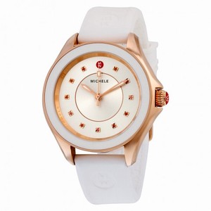 Michele Cape Sunray Dial White Silicone Quartz Ladies Watch MWW27A000004