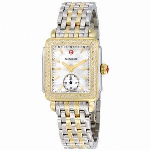 Michele Deco 16 White Mother of Pearl Dial Yellow Gold-tone Watch MWW06V000023