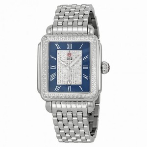 Michele Deco Diamond Blue Pave Dial Strap Ladies Watch MWW06T000082