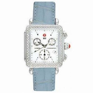 Michele Deco Diamond Light Blue Alligator Ladies Watch MWW06A000054