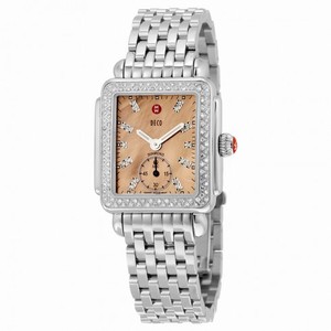 Michele Deco Metallic Rose Gold Dial Stainless Steel Quartz Ladies Watch MWW06V000079