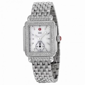 Michele Deco White Pearl Diamond Bezel Ladies Watch MWW06V000041
