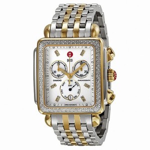 Michele Deco XL Day Diamond Two-Tone Stainless Steel Ladies Watch MWW06Z000013