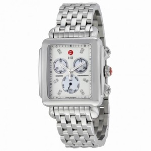 Michele Deco XL Diamond Chronograph Mother of Pearl Stainless Steel Ladies Watch MWW06Z000012