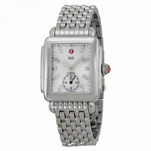 Michele Ladies Deco-16 Mother of Pearl Diamond Dial Watch MWW06V000002
