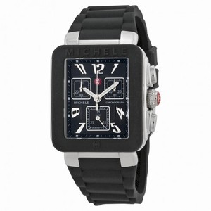 Michele Park Jelly Bean Chronograph Black Dial Black Rubber Watch MWW06L000002